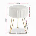 Artiss Ottoman Foot Stool Round Velvet White