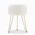 Artiss Ottoman Foot Stool Round Velvet White
