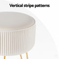 Artiss Ottoman Foot Stool Round Velvet White