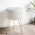 Artiss Ottoman Foot Stool Round Velvet White
