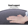 Artiss Round Ottoman Teddy Fabric Footstool Charcoal