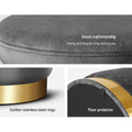 Artiss Ottoman Storage Footstool Round Velvet Charcoal