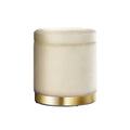Artiss Round Ottoman Storage Footstool Velvet Cream