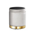 Artiss Round Ottoman Storage Footstool Velvet Grey