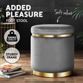 Artiss Round Velvet Ottoman Foot Stool Charcoal
