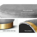 Artiss Round Velvet Ottoman Foot Stool Charcoal