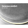 Artiss Round Velvet Ottoman Foot Stool Charcoal