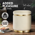 Artiss Round Velvet Ottoman Footstool Cream