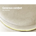 Artiss Round Velvet Ottoman Footstool Cream
