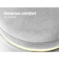 Artiss Round Velvet Ottoman Foot Stool Grey