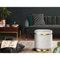 Artiss Round Velvet Ottoman Foot Stool Grey