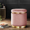 Artiss Ottoman Footstool Round Velvet Pink