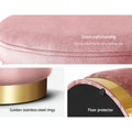 Artiss Ottoman Footstool Round Velvet Pink