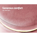 Artiss Ottoman Footstool Round Velvet Pink