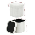 Artiss Storage Ottoman Foot Stool Foldable White