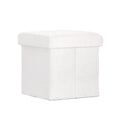 Artiss Ottoman Storage Footstool Square Teddy Fabric