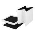 Artiss Ottoman Storage Footstool Square Teddy Fabric