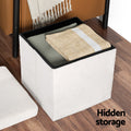 Artiss Ottoman Storage Footstool Square Teddy Fabric