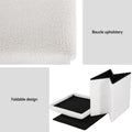 Artiss Ottoman Storage Footstool Square Teddy Fabric