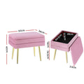 Artiss Ottoman Storage Footstool Velvet Pink