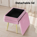 Artiss Ottoman Storage Footstool Velvet Pink
