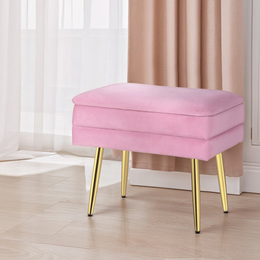 Artiss Ottoman Storage Footstool Velvet Pink
