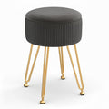 Artiss Grey Velvet Round Ottoman Storage Foot Stool