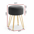 Artiss Grey Velvet Round Ottoman Storage Foot Stool