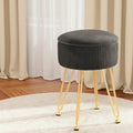 Artiss Grey Velvet Round Ottoman Storage Foot Stool