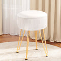 Artiss Velvet Round Ottoman Storage Stool White