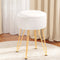 Artiss Velvet Round Ottoman Storage Stool White