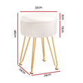 Artiss Velvet Round Ottoman Storage Stool White