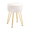 Artiss Velvet Round Ottoman Storage Stool White