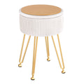 Artiss Velvet Round Ottoman Storage Stool White