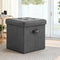 Artiss Foldable Storage Ottoman Footstool Grey 43x43cm