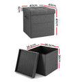 Artiss Foldable Storage Ottoman Footstool Grey 43x43cm