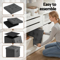 Artiss Foldable Storage Ottoman Footstool Grey 43x43cm