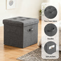 Artiss Foldable Storage Ottoman Footstool Grey 43x43cm