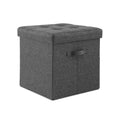 Artiss Foldable Storage Ottoman Footstool Grey 43x43cm