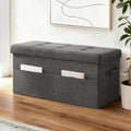 Artiss Foldable Storage Ottoman Foot Stool Grey