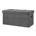 Artiss Foldable Storage Ottoman Foot Stool Grey