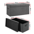 Artiss Foldable Storage Ottoman Foot Stool Grey