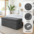 Artiss Foldable Storage Ottoman Foot Stool Grey