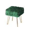 Artiss Velvet Ottoman Footstool Green Woven