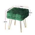 Artiss Velvet Ottoman Footstool Green Woven