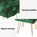 Artiss Velvet Ottoman Footstool Green Woven
