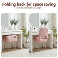 Artiss Storage Ottoman Vanity Stool Folding Pink