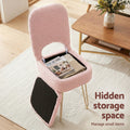Artiss Storage Ottoman Vanity Stool Folding Pink