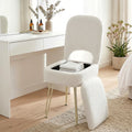 Artiss Storage Ottoman Folding Stool White Vanity Foot Rest