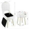 Artiss Storage Ottoman Folding Stool White Vanity Foot Rest